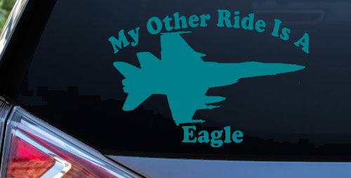 My Other Ride Is A Eagle Military Car or Truck Window Decal Sticker (Turquoise Blue)