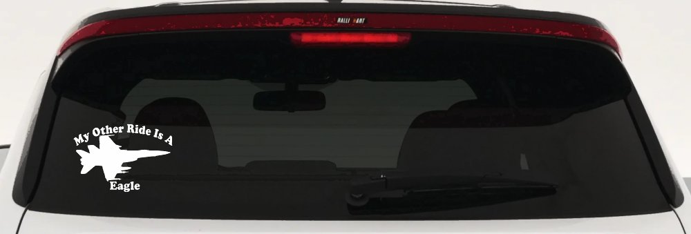 My Other Ride Is A Eagle Military Car or Truck Window Decal Sticker (White)