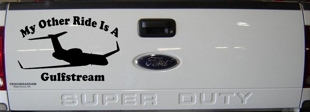 My Other Ride Is A Gulfstream Military Car or Truck Window Vinyl Decal Sticker (Black)