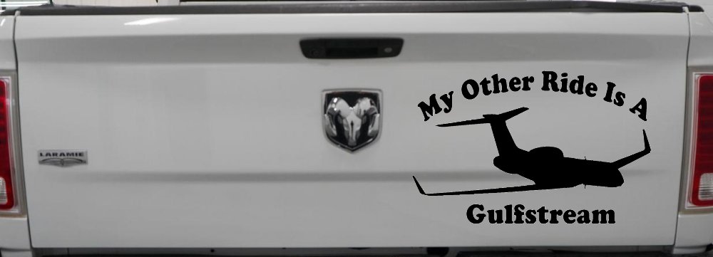 My Other Ride Is A Gulfstream Military Car or Truck Window Decal Sticker (Black)