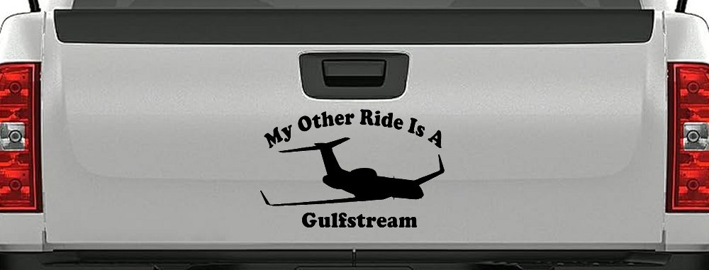 My Other Ride Is A Gulfstream Military Car or Truck Window Decal Sticker (Black)
