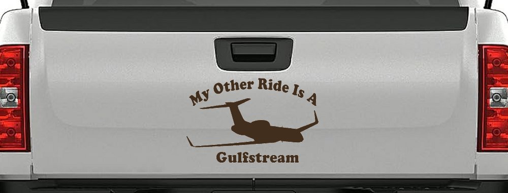 My Other Ride Is A Gulfstream Military Car or Truck Window Decal Sticker (Brown)