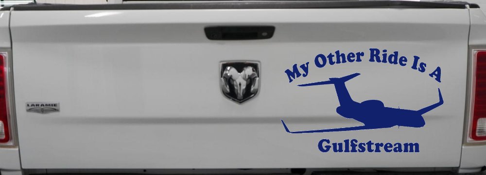 My Other Ride Is A Gulfstream Military Car or Truck Window Decal Sticker (Navy)