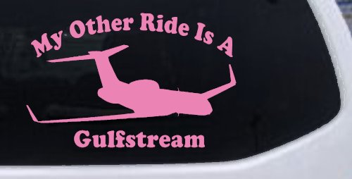 My Other Ride Is A Gulfstream Military Car or Truck Window Decal Sticker (Pink)