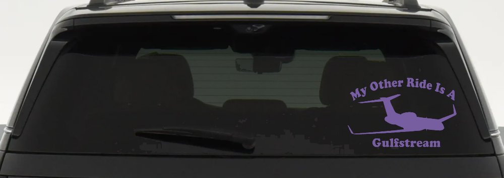 My Other Ride Is A Gulfstream Military Car or Truck Window Decal Sticker (Purple)