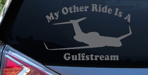 My Other Ride Is A Gulfstream Military Car or Truck Window Decal Sticker (Silver)