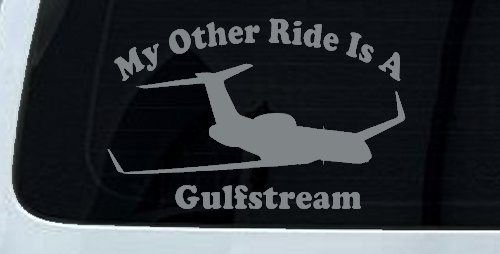 My Other Ride Is A Gulfstream Military Car or Truck Window Decal Sticker (Telegrey)