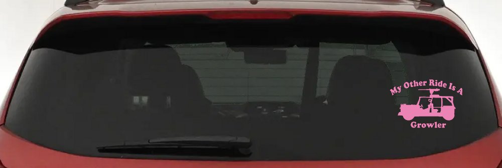 My Other Ride Is A Growler Military Car or Truck Window Vinyl Decal Sticker (Pink)