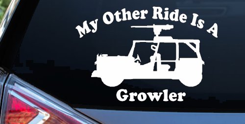 My Other Ride Is A Growler Military Car or Truck Window Vinyl Decal Sticker (White)