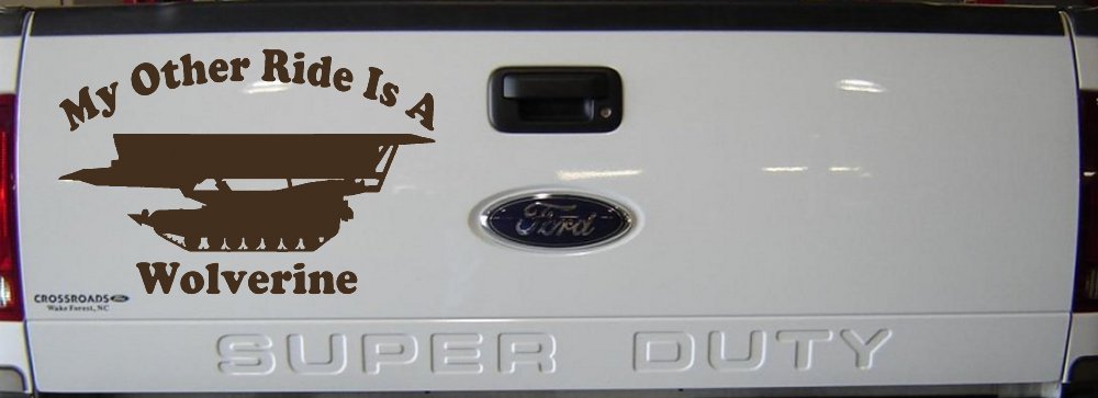 My Other Ride Is A Wolverine Military Car or Truck Window Decal Sticker