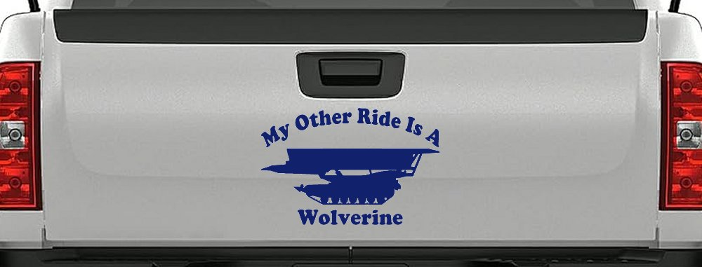 My Other Ride Is A Wolverine Military Car or Truck Window Vinyl Decal Sticker (Navy)