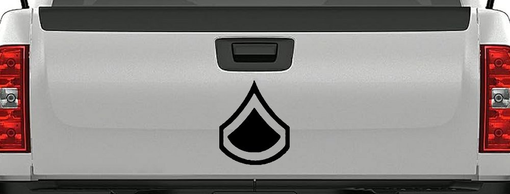 Army Private First Class Military Car or Truck Window Decal Sticker (Black)
