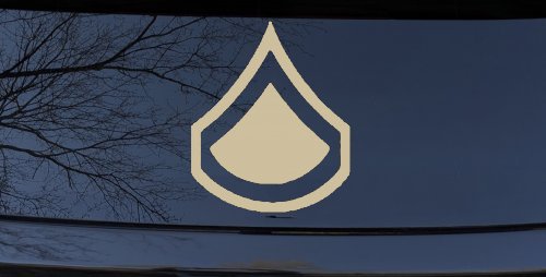 Army Private First Class Military Car or Truck Window Decal Sticker (Desert Sand)