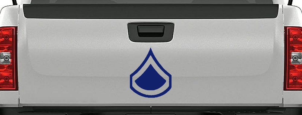 Army Private First Class Military Car or Truck Window Decal Sticker (Navy)