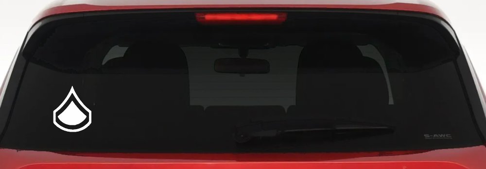 Army Private First Class Military Car or Truck Window Vinyl Decal Sticker (White)