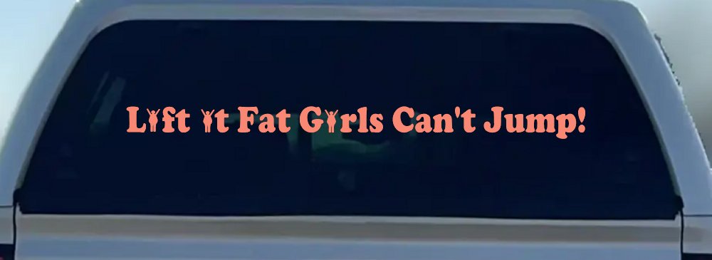 Lift It Fat Girls Cant Jump Funny Off Road Car or Truck Window Decal Sticker (Coral)