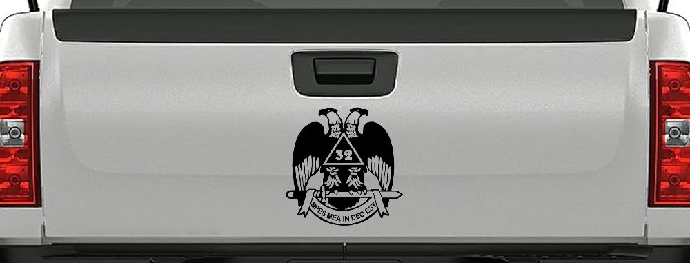 Scottish Rite Wings 32nd Other Car or Truck Window Decal Sticker (Black)