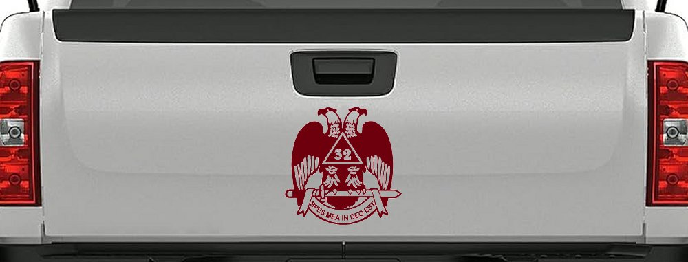 Scottish Rite Wings 32nd Other Car or Truck Window Vinyl Decal Sticker (Burgundy)