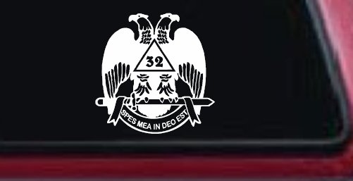 Scottish Rite Wings 32nd Other Car or Truck Window Decal Sticker (White)