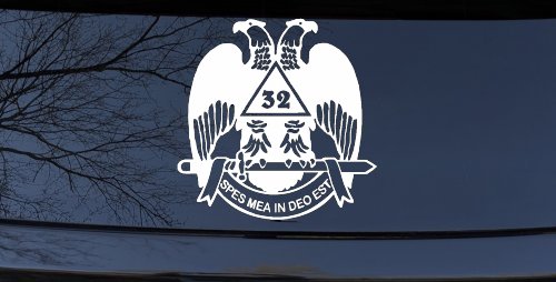 Scottish Rite Wings 32nd Other Car or Truck Window Decal Sticker (White)