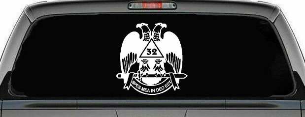 Scottish Rite Wings 32nd Other Car or Truck Window Vinyl Decal Sticker (White)