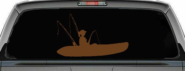 Girl Woman Kayak Fishing Car or Truck Window Decal Sticker