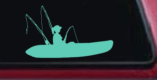 Girl Woman Kayak Fishing Car or Truck Window Decal Sticker