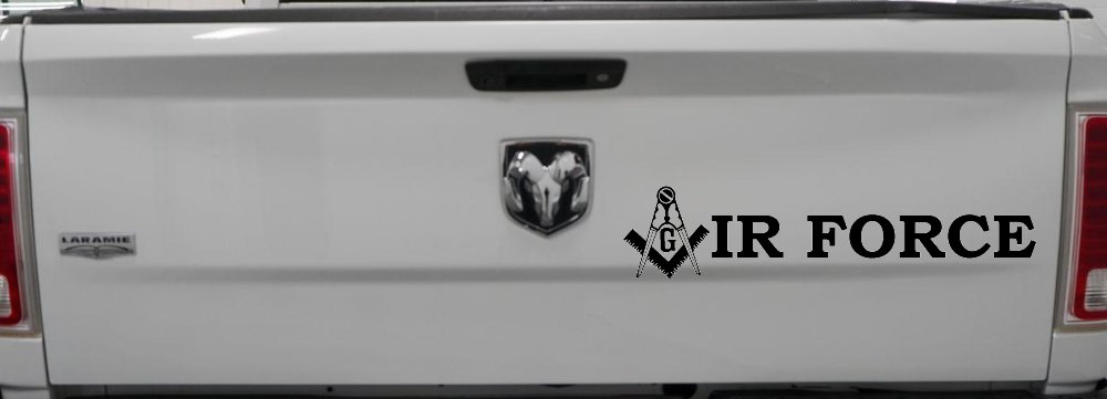 Masonic Freemason Square Compass Air Force Military Car or Truck Window Decal Sticker
