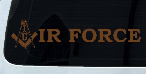 Masonic Freemason Square Compass Air Force Military Car or Truck Window Vinyl Decal Sticker (Copper)