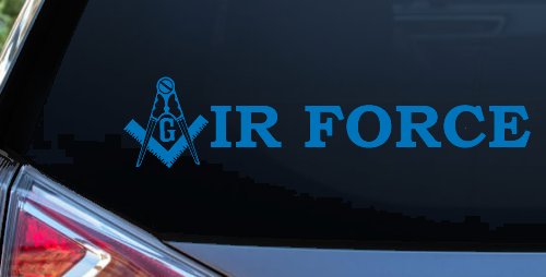 Masonic Freemason Square Compass Air Force Military Car or Truck Window Decal Sticker (Sky Blue)