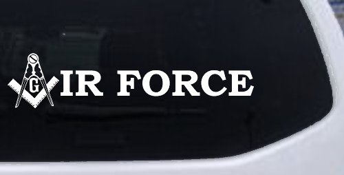 Masonic Freemason Square Compass Air Force Military Car or Truck Window Decal Sticker