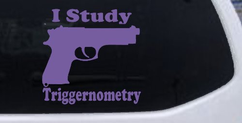 I Study Triggernometry 2nd Amendment Gun Guns Car or Truck Window Decal Sticker (Purple)