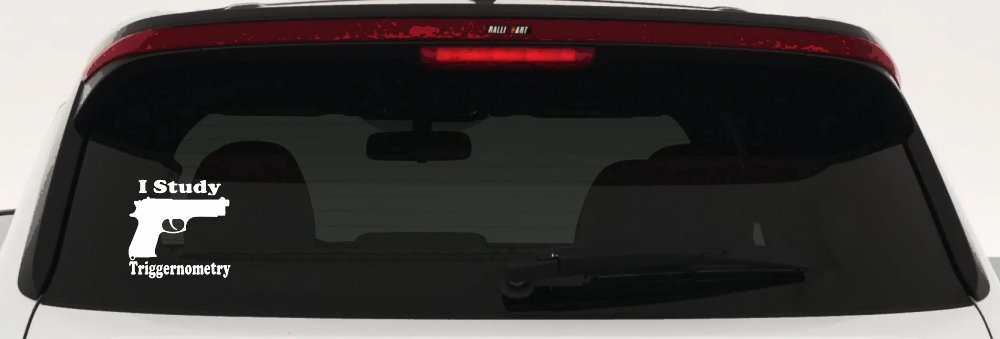 I Study Triggernometry 2nd Amendment Gun Guns Car or Truck Window Decal Sticker (White)