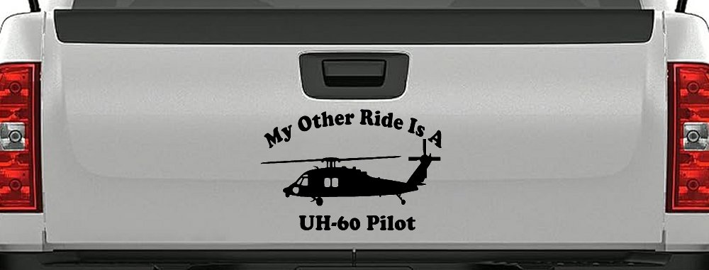 My Other Ride Is A  BlackHawk UH 60 Pilot Military Car or Truck Window Decal Sticker (Black)