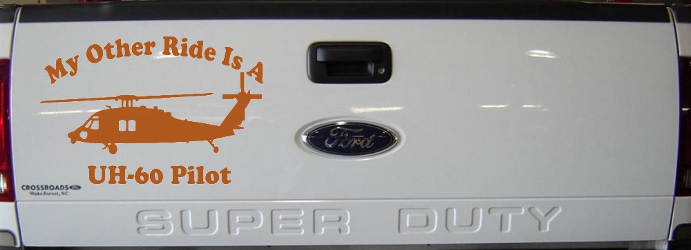 My Other Ride Is A  BlackHawk UH 60 Pilot Military Car or Truck Window Decal Sticker