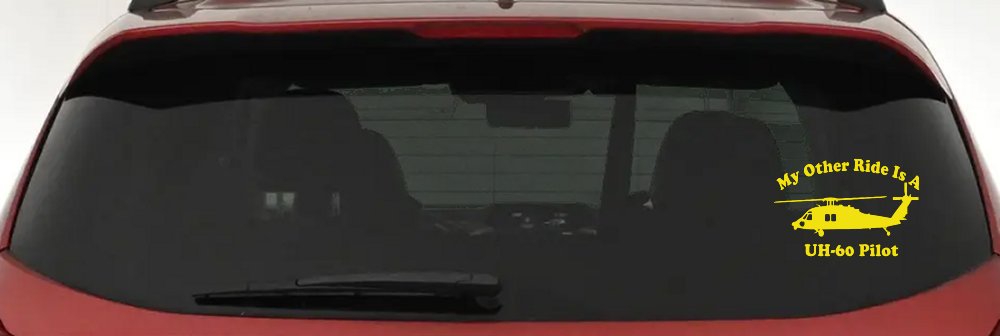 My Other Ride Is A  BlackHawk UH 60 Pilot Military Car or Truck Window Decal Sticker