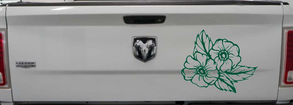Cherokee Rose Corner Design Flowers And Vines Car or Truck Window Decal Sticker