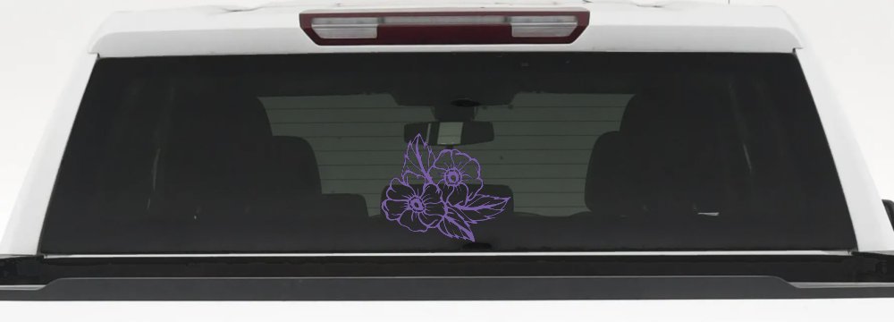 Cherokee Rose Corner Design Flowers And Vines Car or Truck Window Vinyl Decal Sticker (Purple)