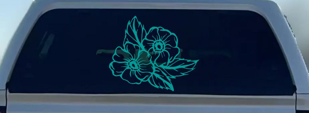 Cherokee Rose Corner Design Flowers And Vines Car or Truck Window Decal Sticker