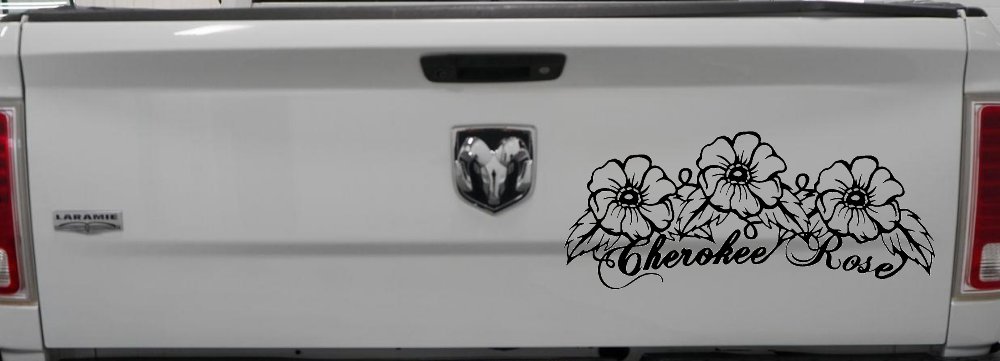 Cherokee Rose Flowers And Vines Car or Truck Window Vinyl Decal Sticker (Black)