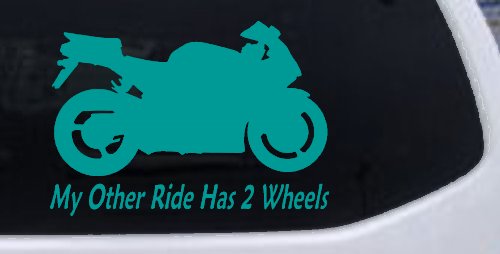 My Other Ride Has Two Wheels Sport Bike Motorcycle Car or Truck Window Decal Sticker