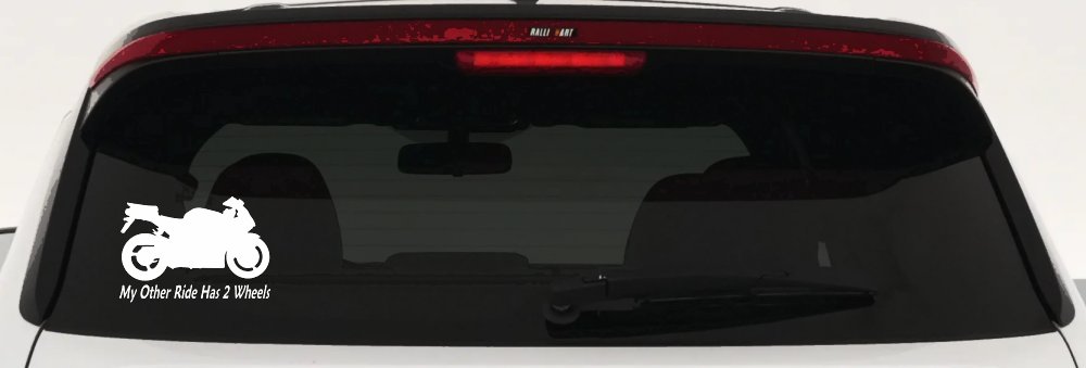 My Other Ride Has Two Wheels Sport Bike Motorcycle Car or Truck Window Decal Sticker