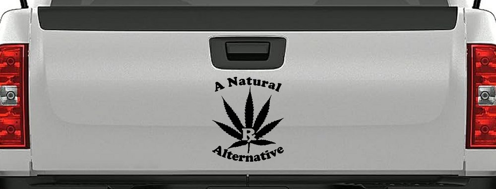 A Natural Alternative Medical Marijuana Cannabis Car or Truck Window Decal Sticker (Black)