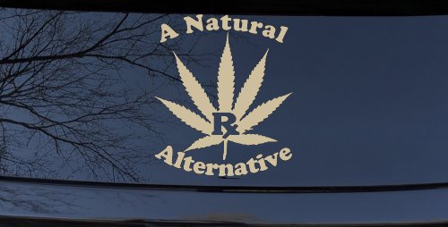 A Natural Alternative Medical Marijuana Cannabis Car or Truck Window Decal Sticker