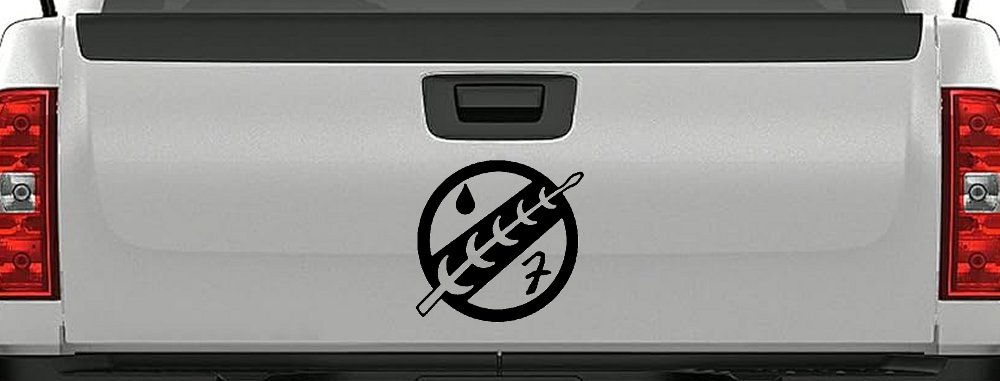 Mandalorian Crest Boba Fett Sci Fi Car or Truck Window Decal Sticker (Black)