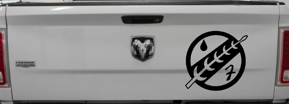 Mandalorian Crest Boba Fett Sci Fi Car or Truck Window Decal Sticker (Black)