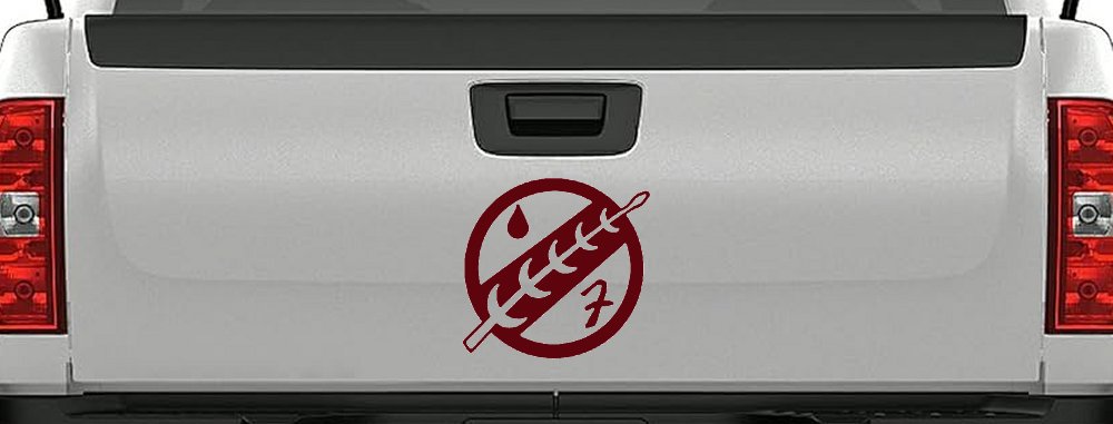 Mandalorian Crest Boba Fett Sci Fi Car or Truck Window Decal Sticker (Purple Red)