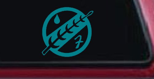 Mandalorian Crest Boba Fett Sci Fi Car or Truck Window Decal Sticker (Turquoise Blue)