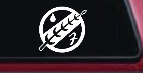 Mandalorian Crest Boba Fett Sci Fi Car or Truck Window Decal Sticker (White)