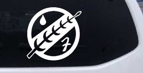 Mandalorian Crest Boba Fett Sci Fi Car or Truck Window Decal Sticker (White)